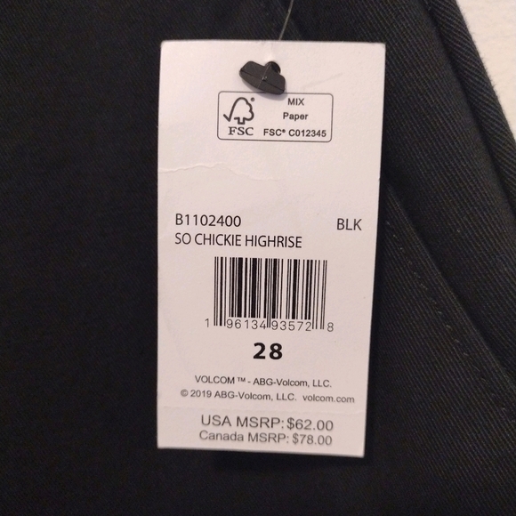 Volcom - So Chickie Highrise Crop Black Pants - Picture 13 of 16